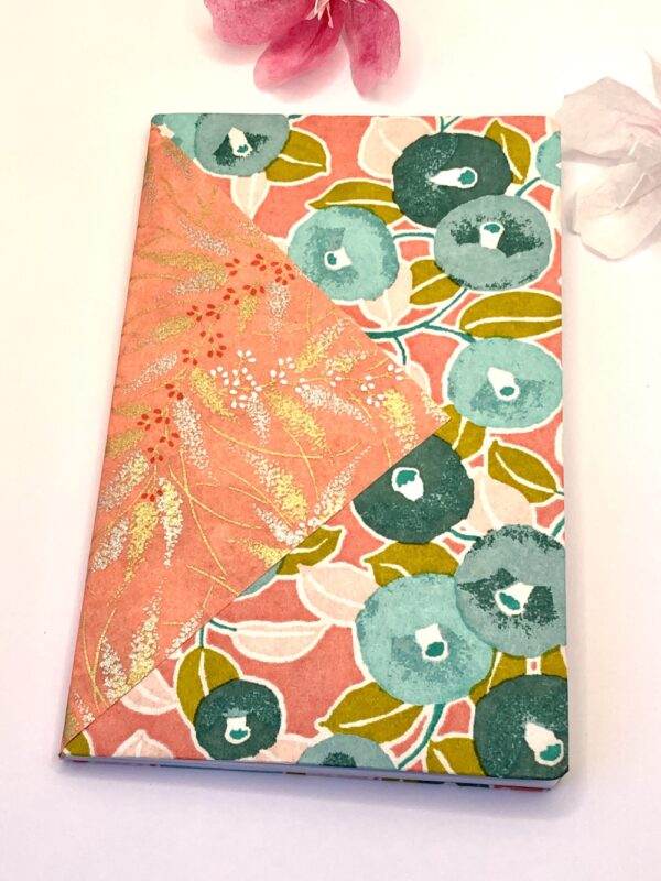 Petit carnet décoré orange et vert