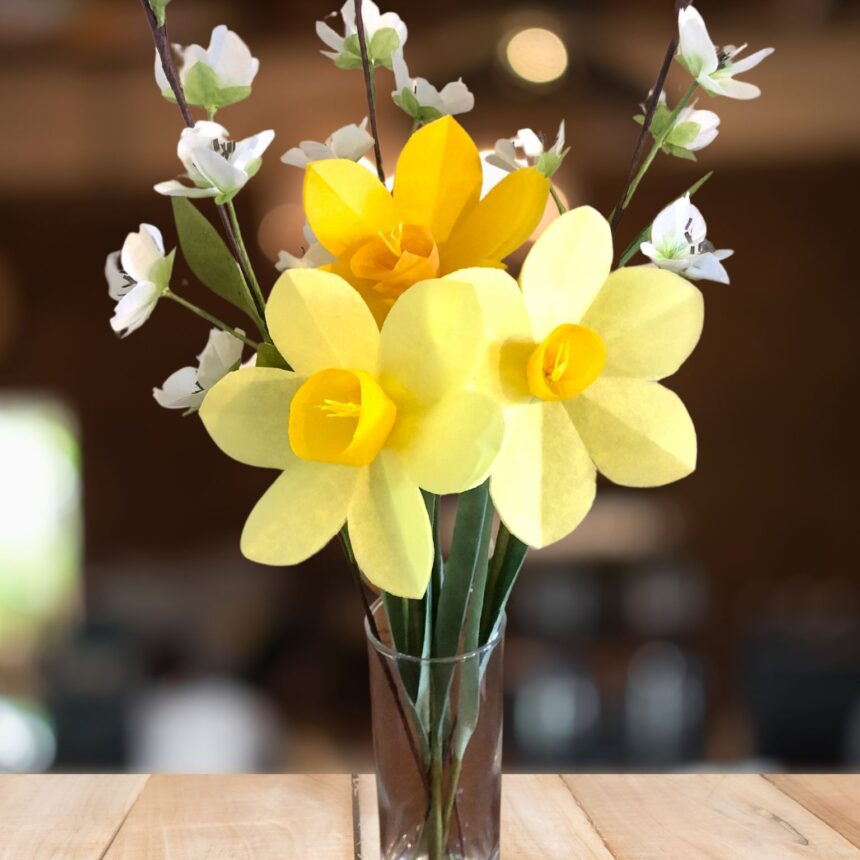 Bouquet de fleurs de papier de soie lumineux