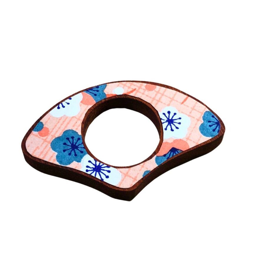 Bague de lecture bois papier orangée