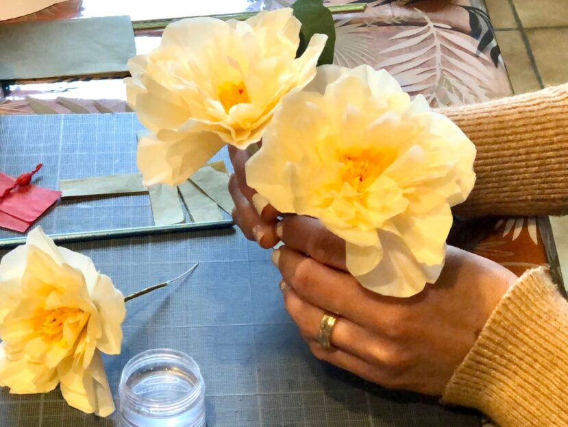 Création de fleurs de pivoines