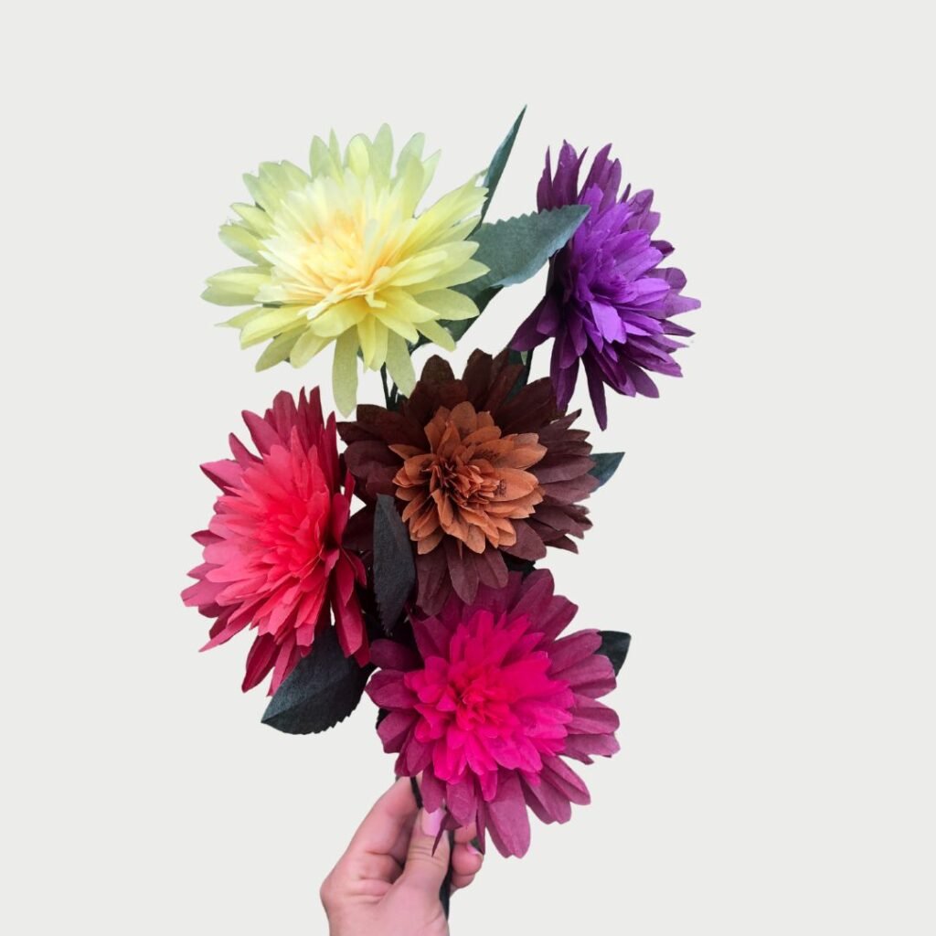 Bouquet de dahlia de papier de soie
