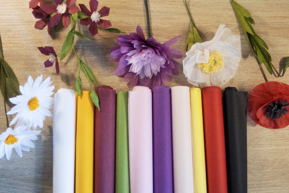 Fleurs de papier de soie