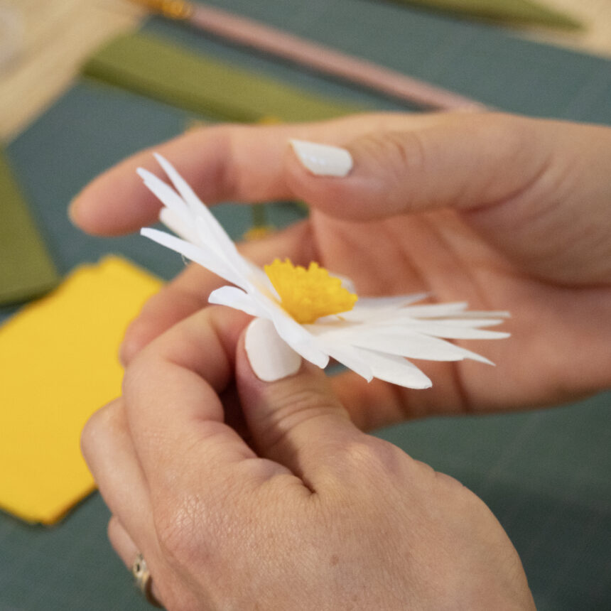 fabrication de marguerite de papier de soie
