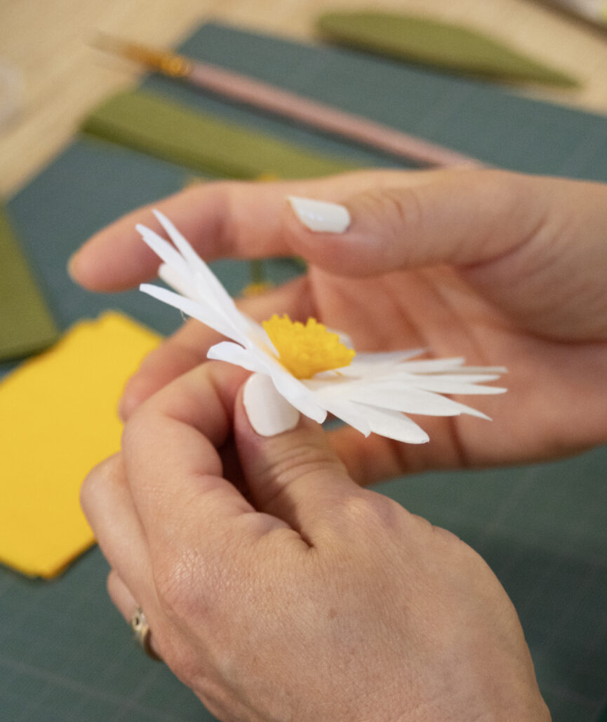 fabrication de marguerite de papier de soie