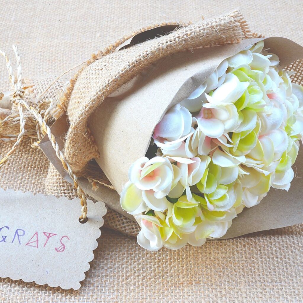 Bouquet d'hortensias blancs