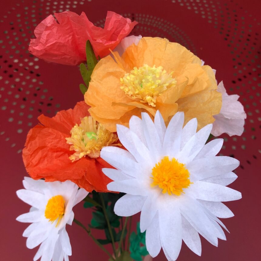 Bouquet d'été en fleurs de papier de soie