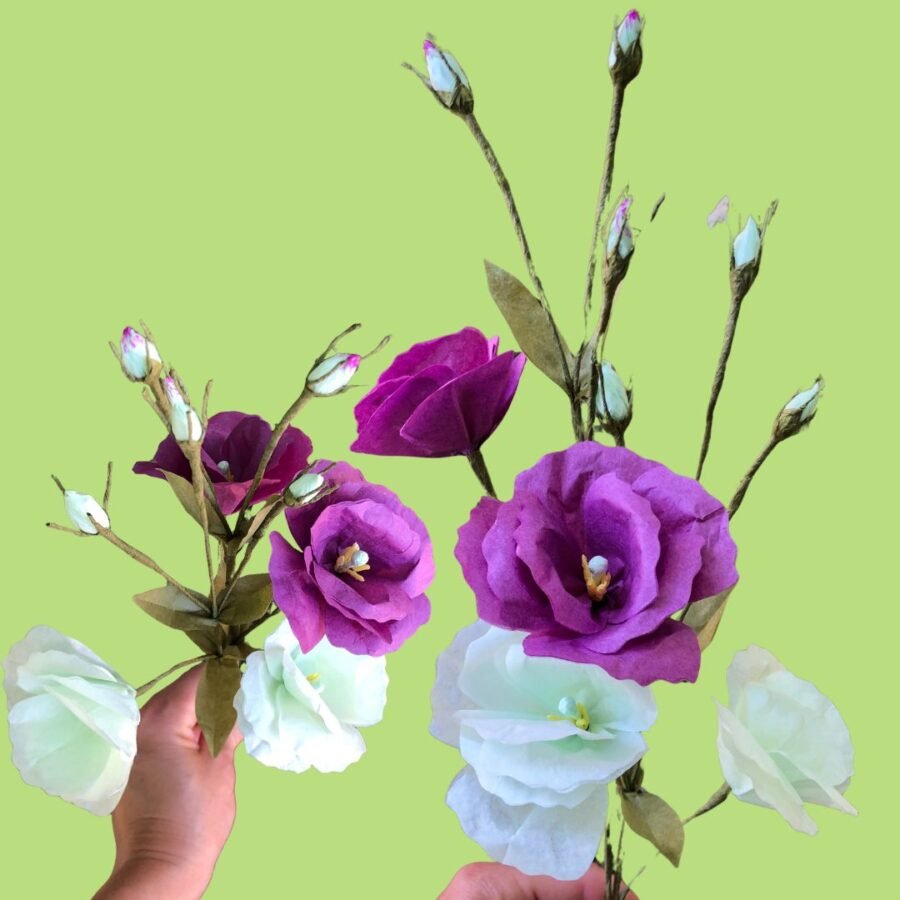 Lisianthus en papier de soie